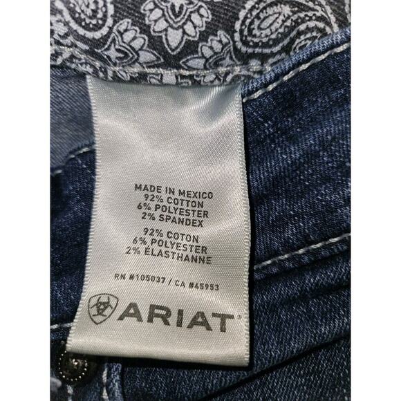Ariat Real Jeans Women Sz 27R Mid Rise Straight Leg Blue Denim Length 31 - Picture 11 of 13
